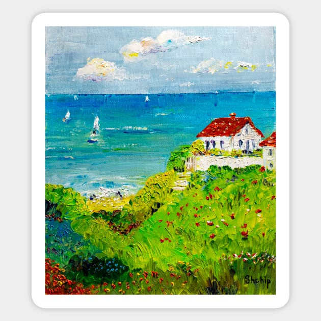 House by the sea in the south Sticker by NataliaShchip